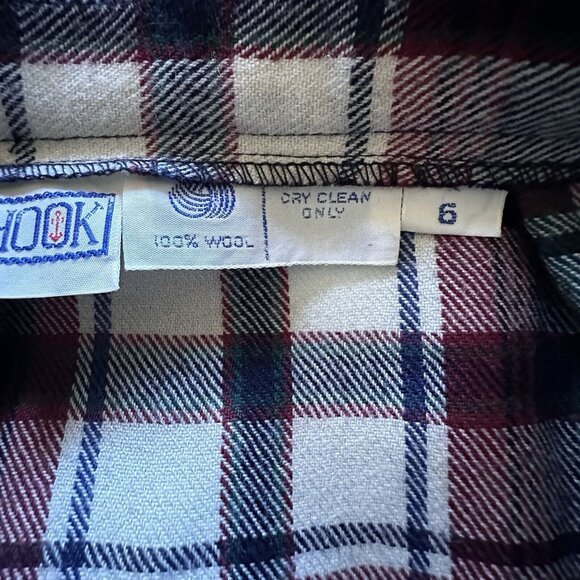 VTG JG Hook Womens Size 4 Midi Skirt Wool Tartan Plaid Brass Buttons Waist 24" - Picture 10 of 12